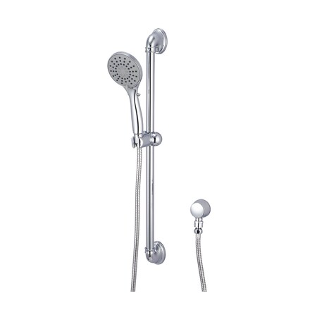Olympia Faucets Handheld Shower Set, Wallmount, Polished Chrome, Style: Traditional P-4430-E1.5